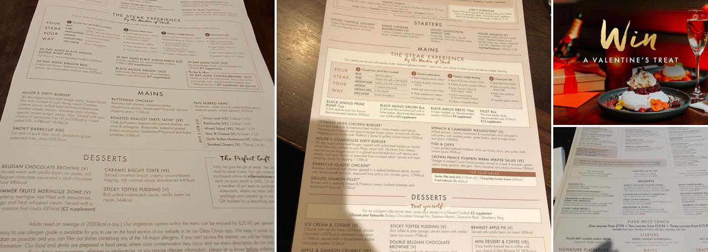 Miller & Carter Washford Mill Menu