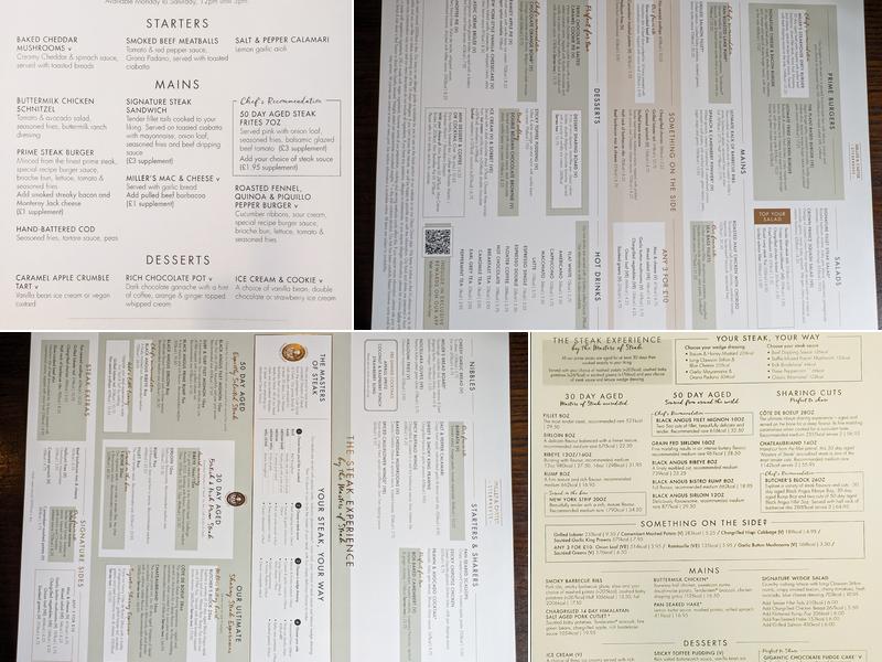 Miller & Carter Salfords Menu