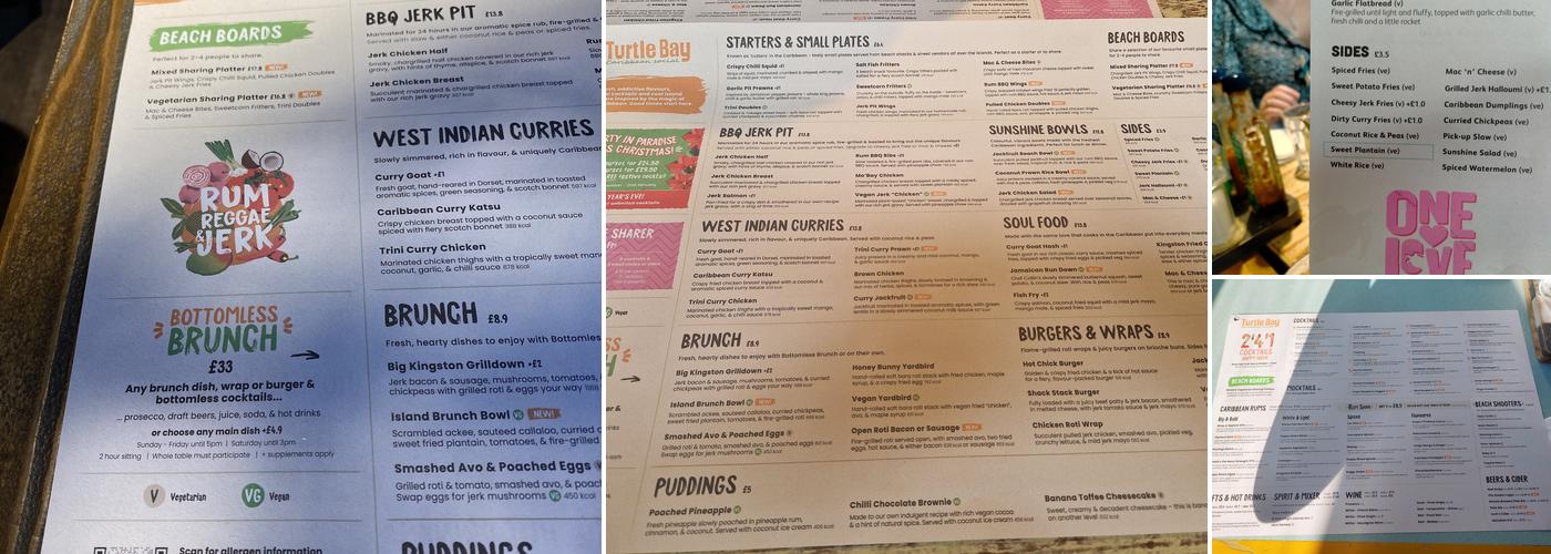 Turtle Bay Winchester Menu