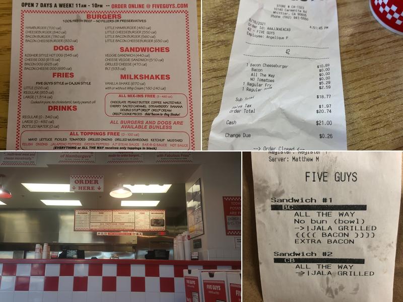 Five Guys Menu