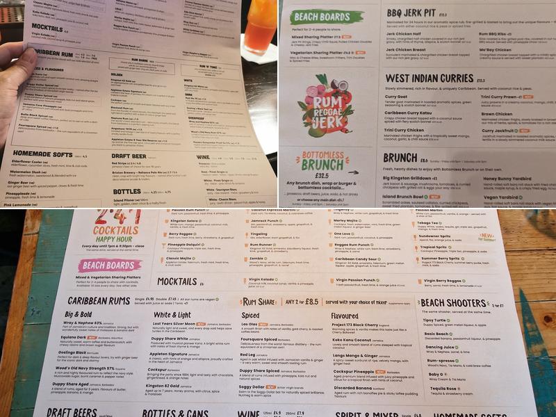 Turtle Bay Cardiff Menu