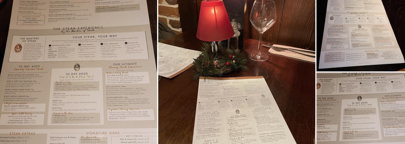 Miller & Carter Cardiff Thornhill Menu