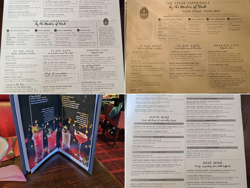 Miller & Carter Wheathampstead Menu