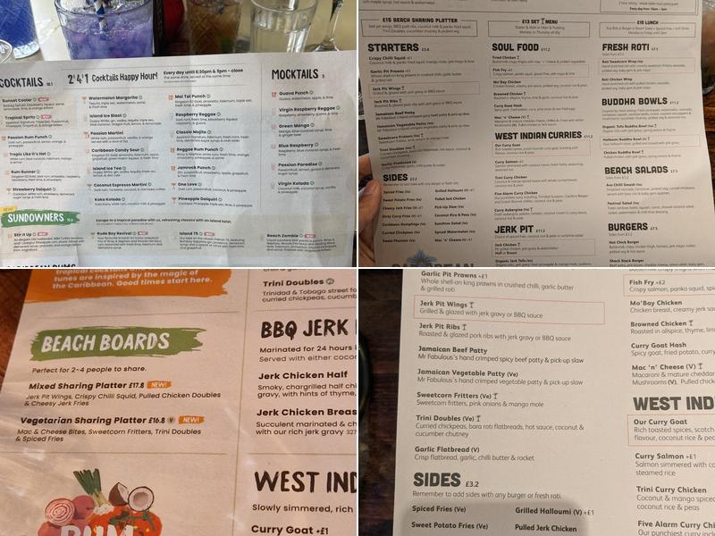 Turtle Bay Brixton Menu