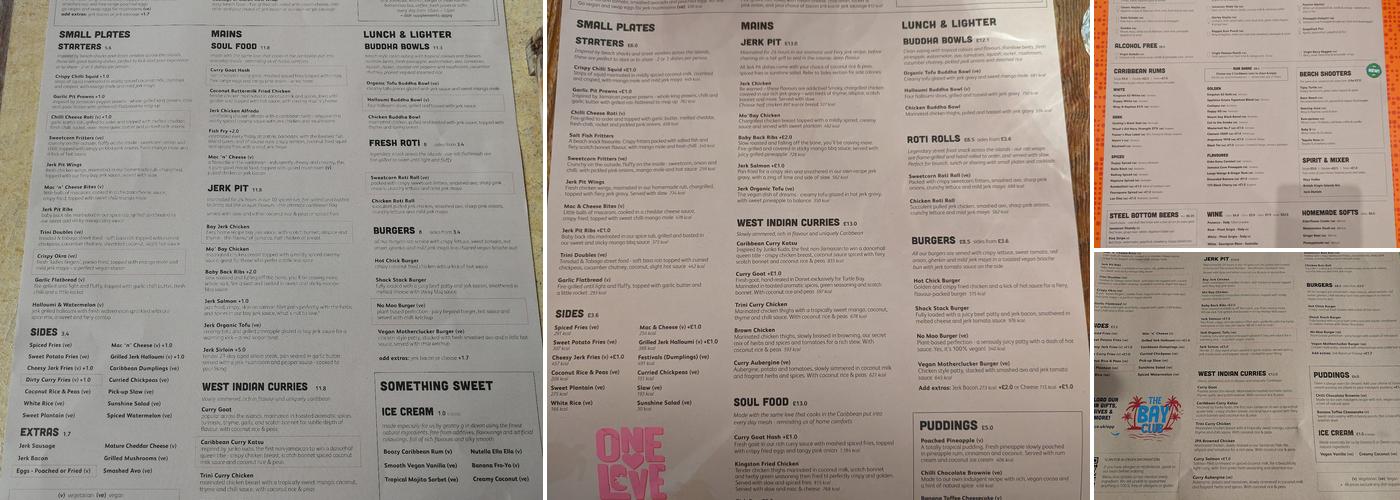 Turtle Bay Walthamstow Menu