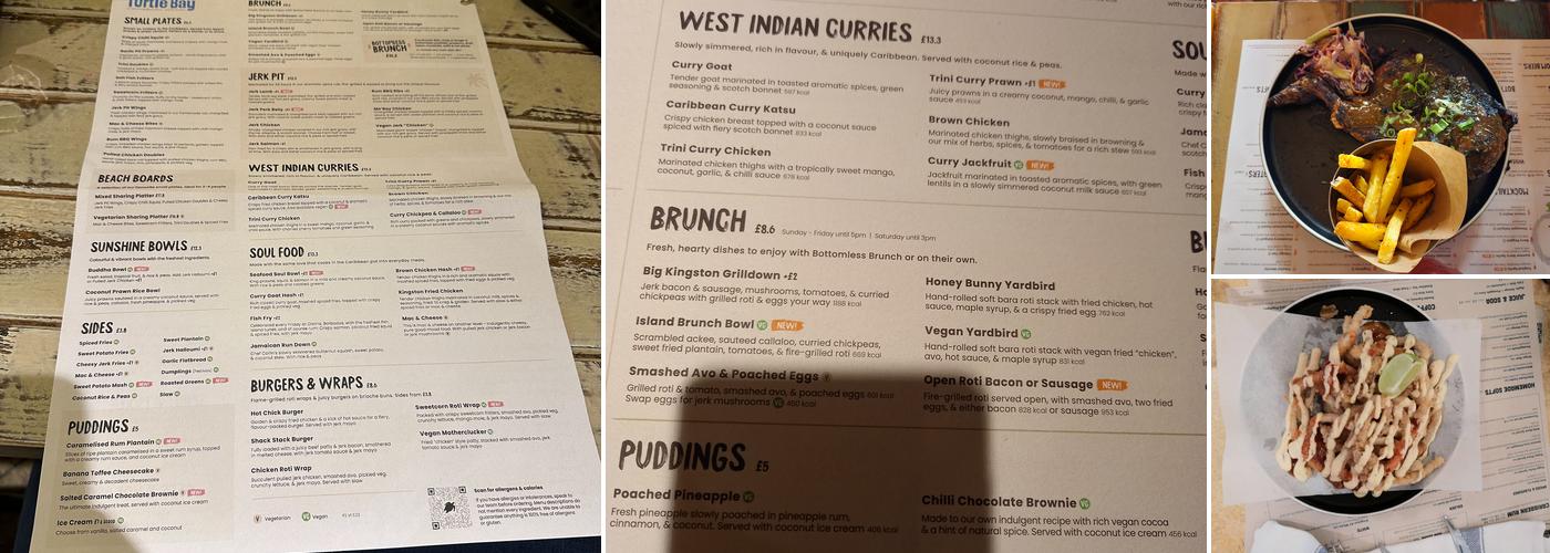 Turtle Bay Peterborough Menu