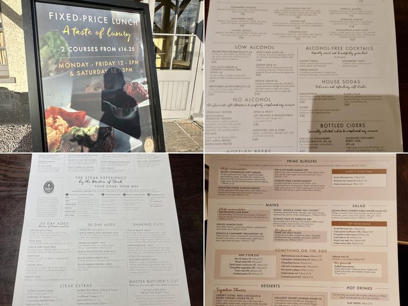 Miller & Carter Langdon Hills Menu