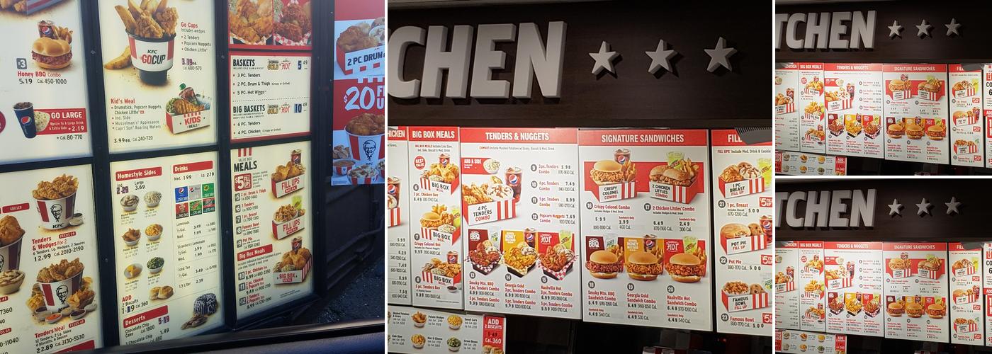 KFC Menu