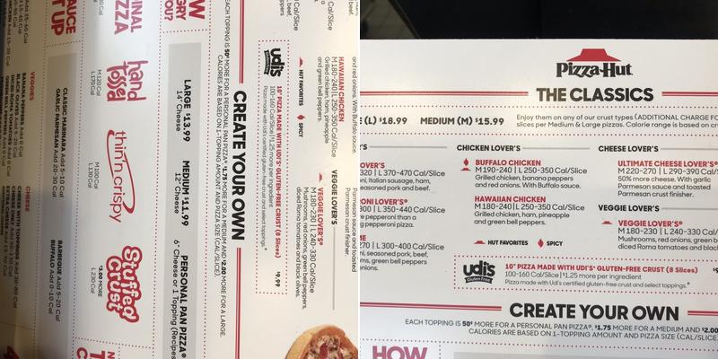 Pizza Hut Express Menu