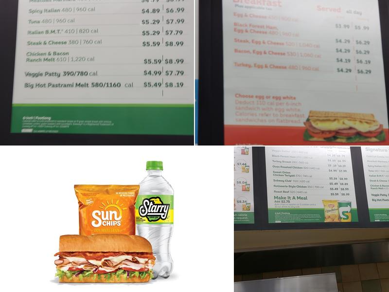 Subway Menu