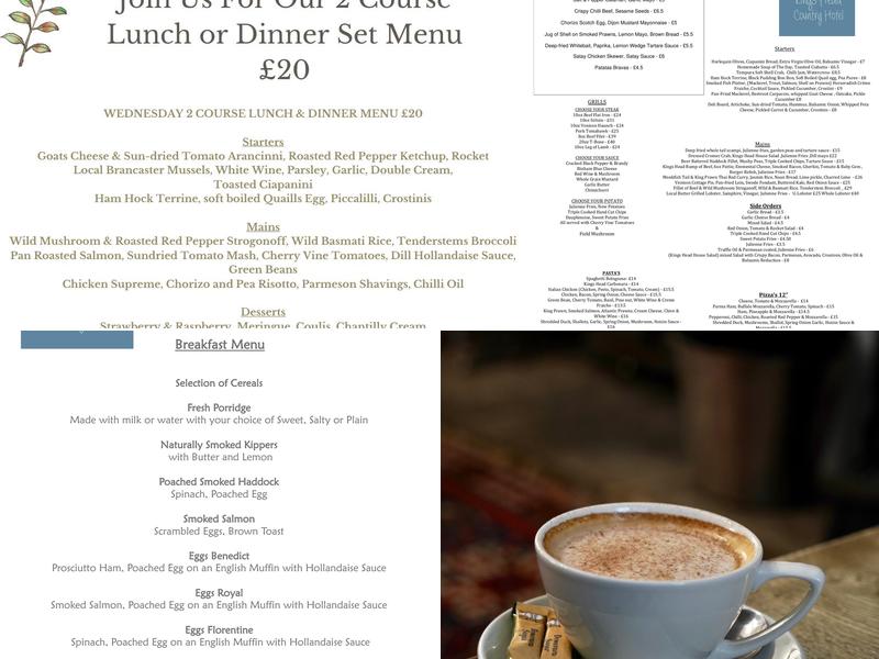 The Kings Head Country Hotel Menu