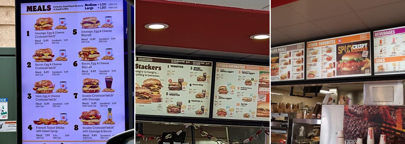 Burger King Menu