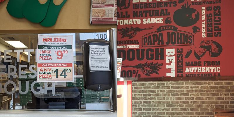 Papa Johns Pizza Menu