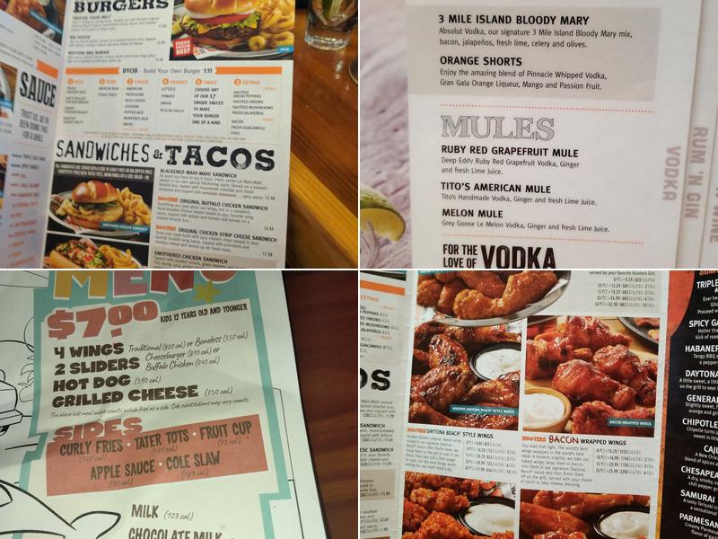 Hooters Menu