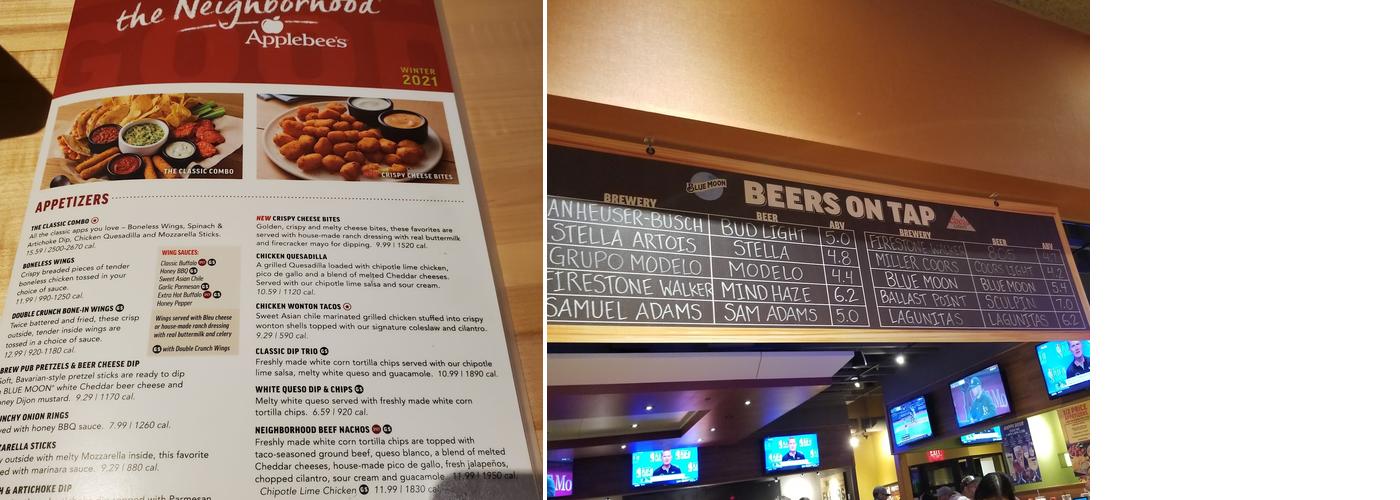Applebee's Grill + Bar Menu