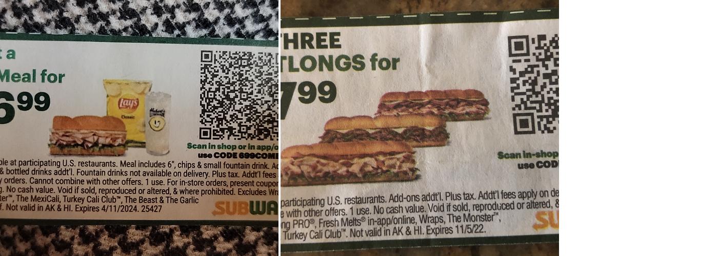Subway Menu