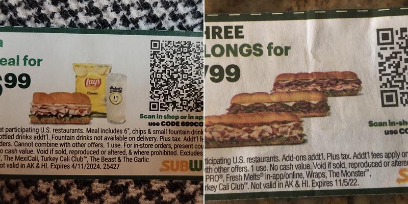 Subway Menu