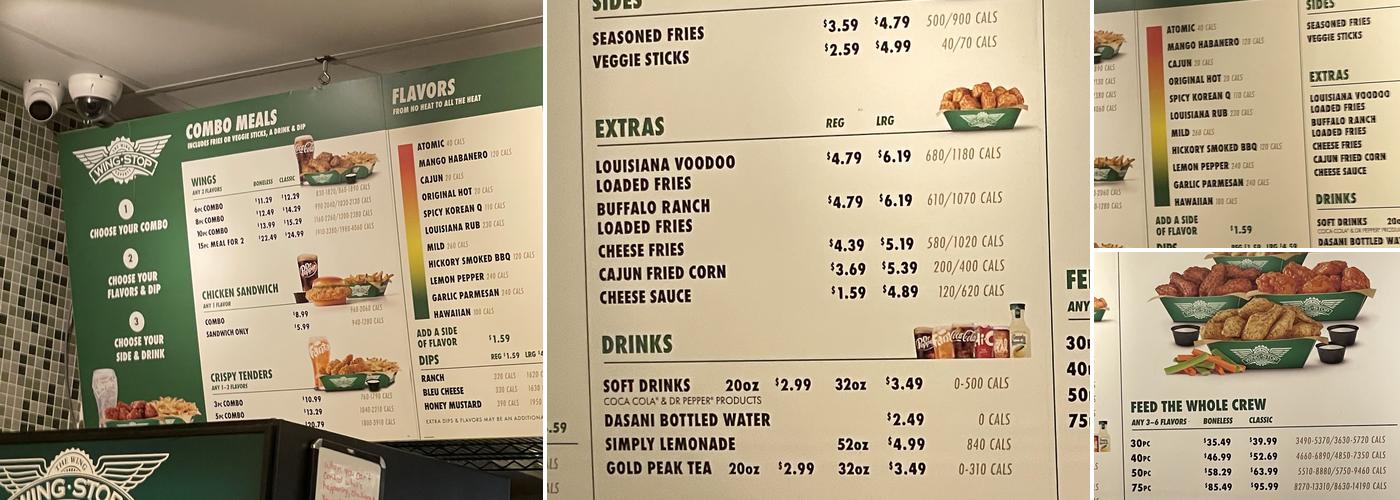 Wingstop Menu
