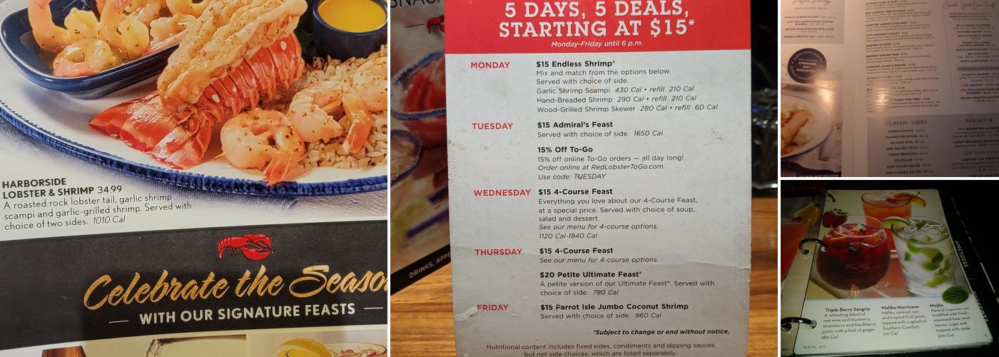 Red Lobster Menu