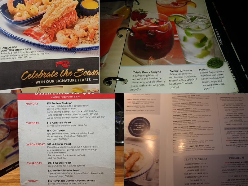 Red Lobster Menu
