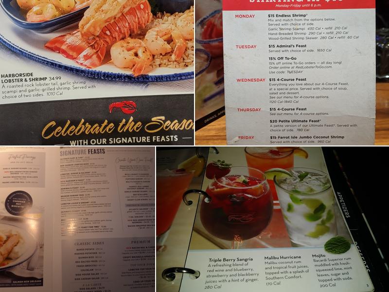 Red Lobster Menu