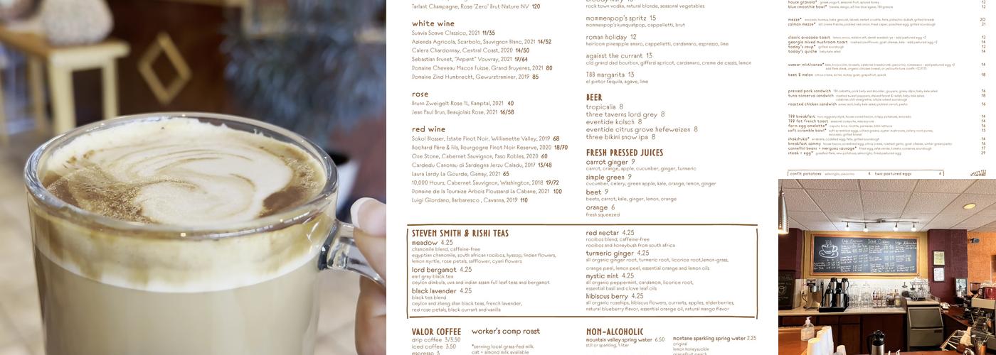 Paramount Coffee Shop Menu