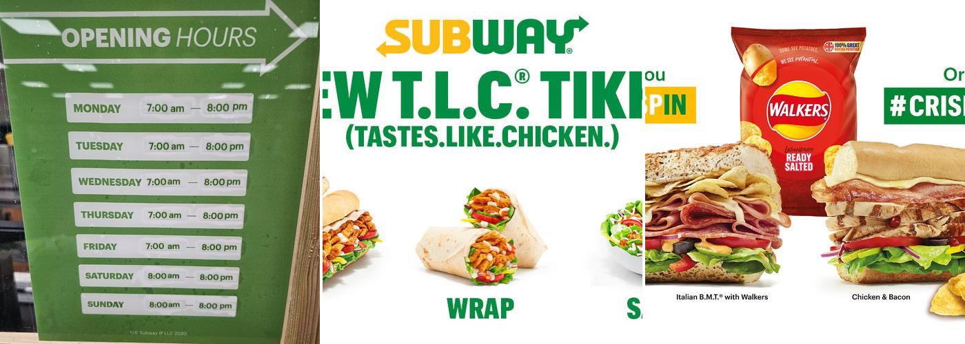 Subway Menu