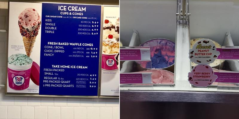 Baskin-Robbins Menu