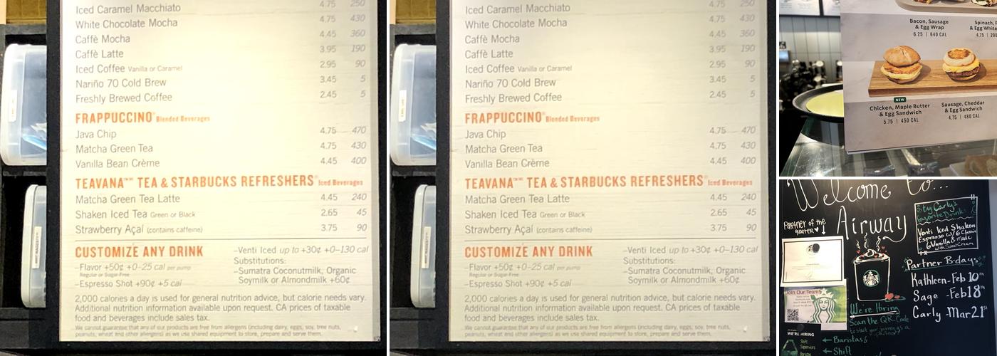Starbucks Coffee Company Menu
