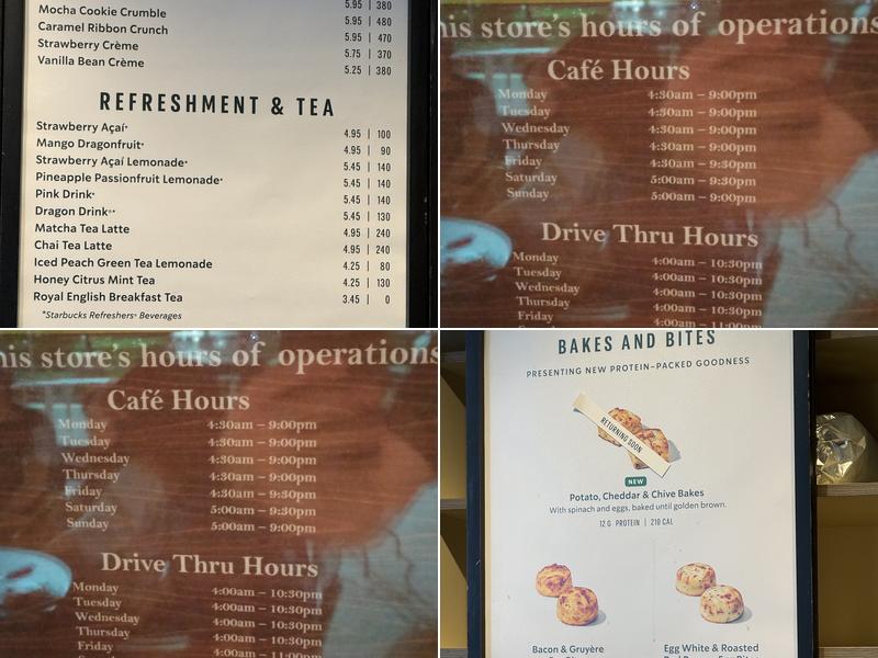 Starbucks Coffee Company Menu