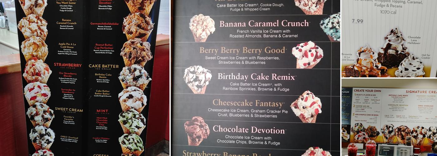 Cold Stone Creamery Menu