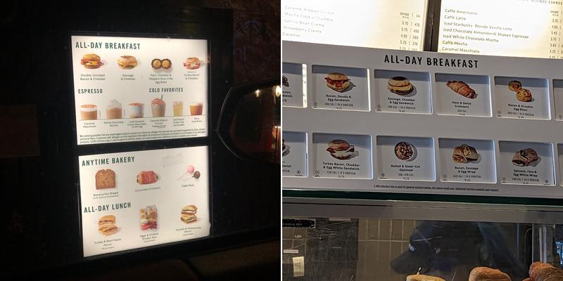 Starbucks Menu