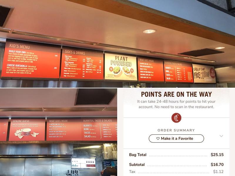 Chipotle Mexican Grill Menu