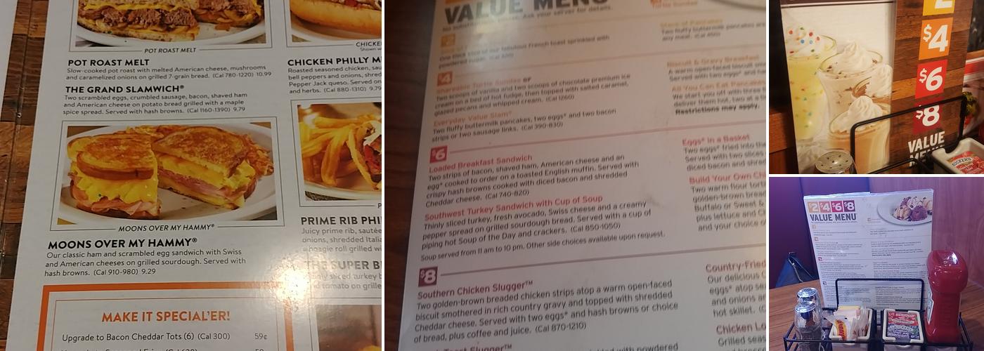Denny's Restaurant Menu