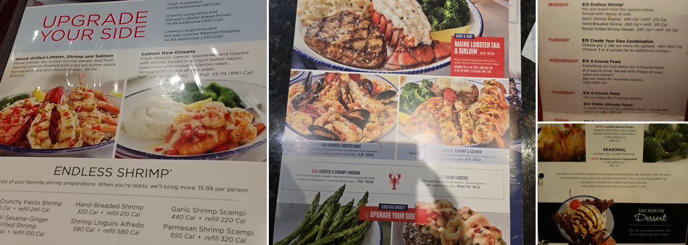 Red Lobster Menu