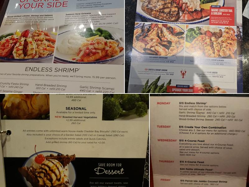 Red Lobster Menu