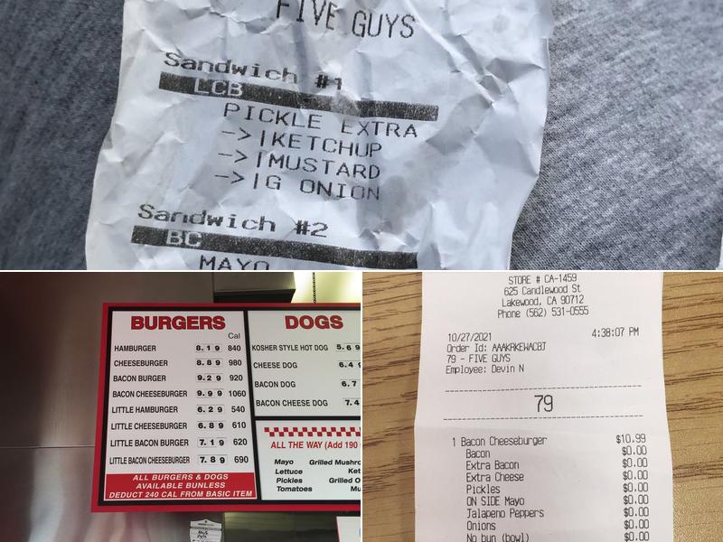Five Guys Menu