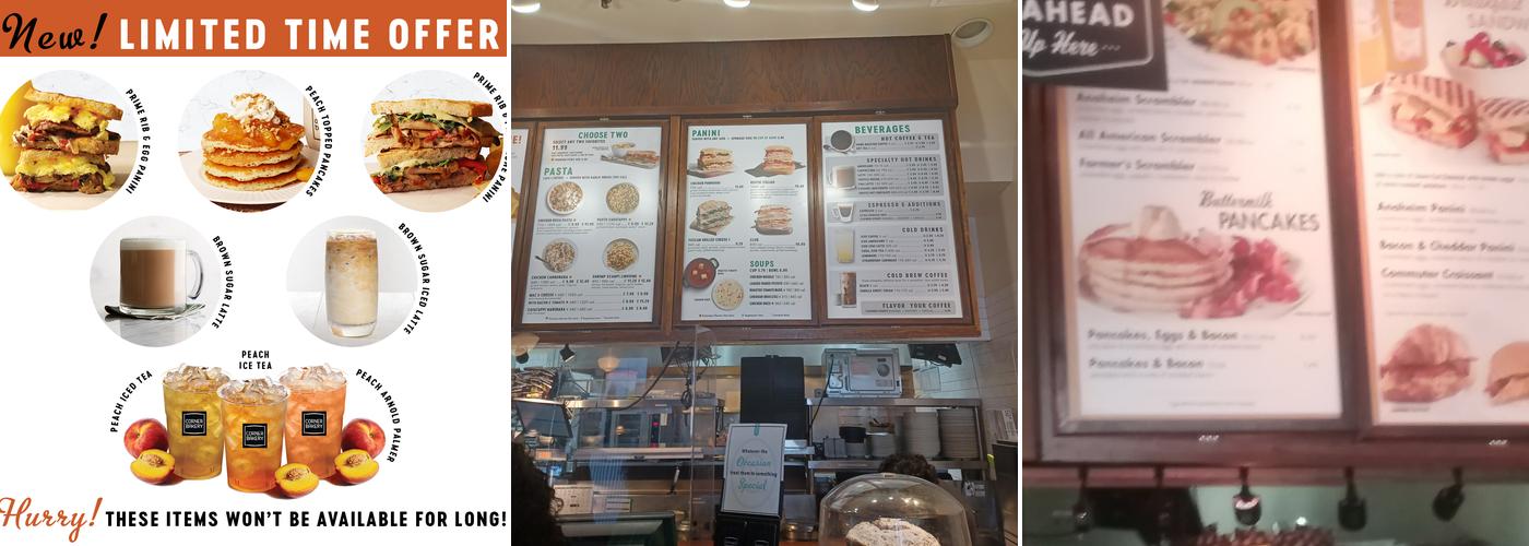 Corner Bakery Cafe Menu