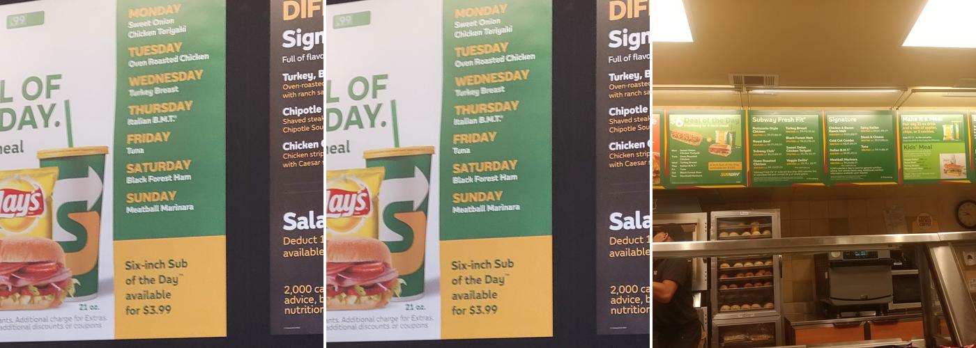 Subway Menu