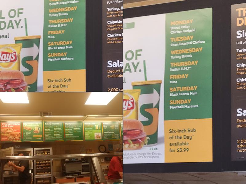 Subway Menu