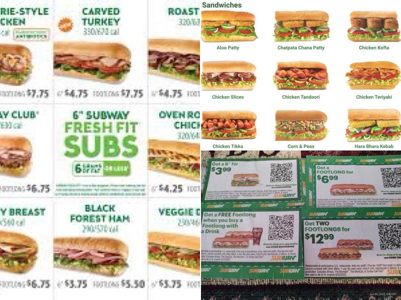 Subway Menu