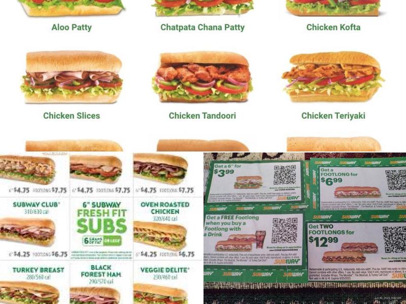 Subway Menu