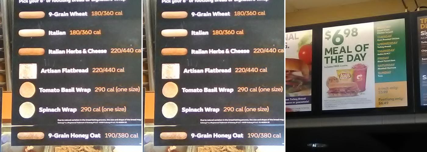 Subway Menu
