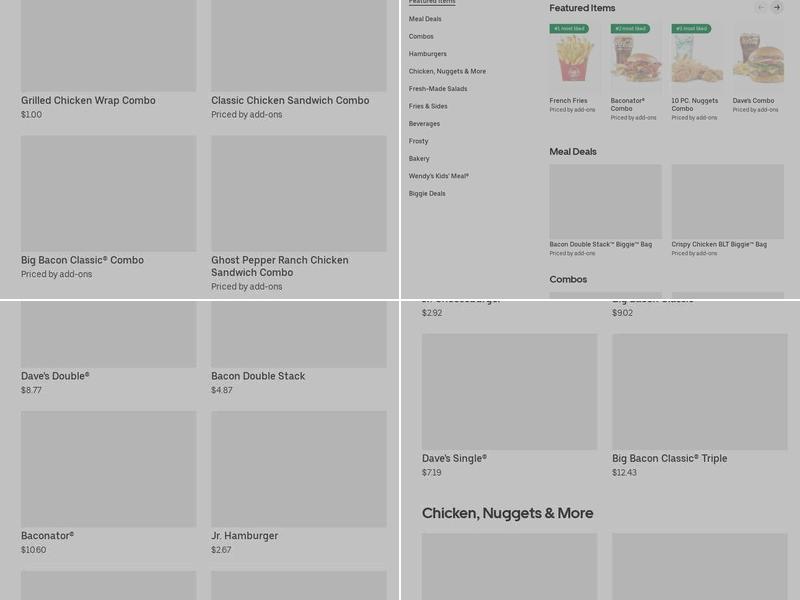 Wendy's Menu