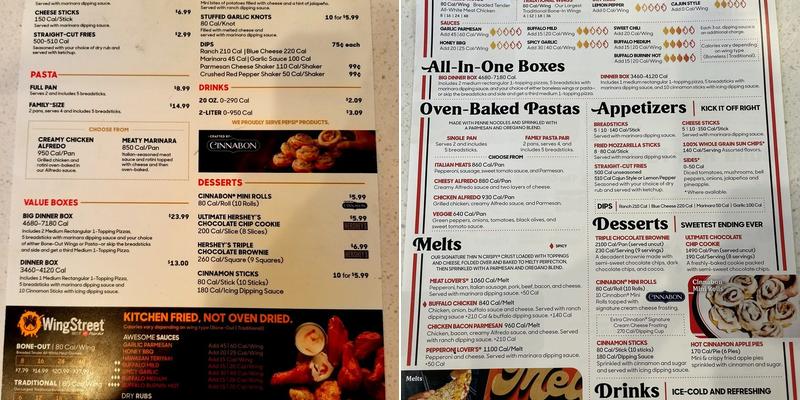 Pizza Hut Express Menu