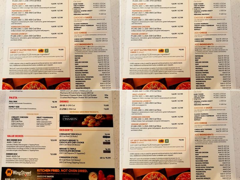 Pizza Hut Menu
