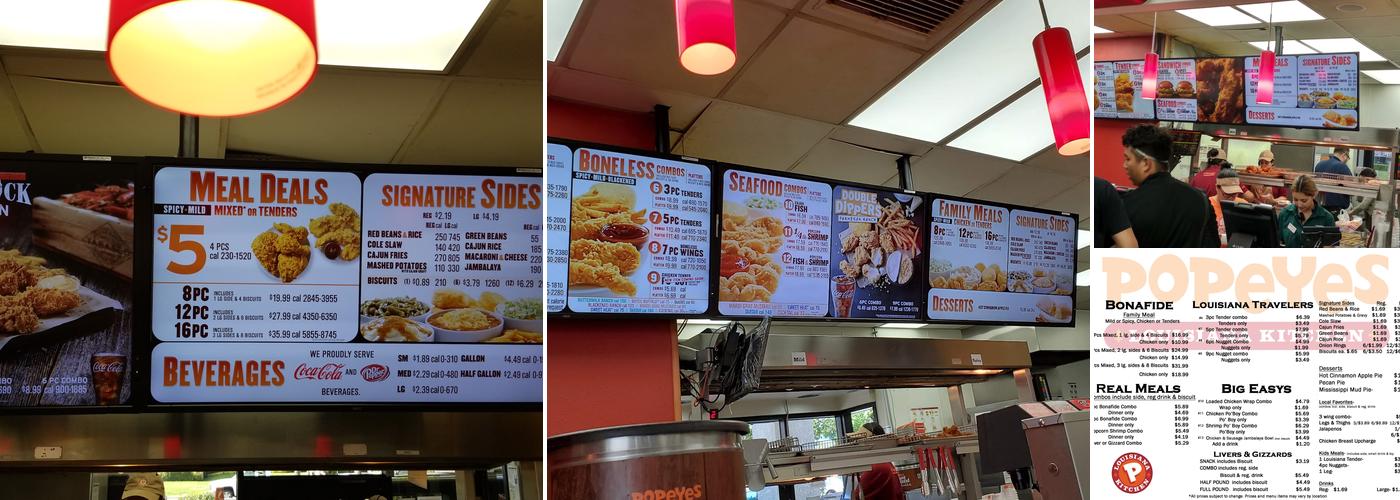 Popeyes Louisiana Kitchen Menu