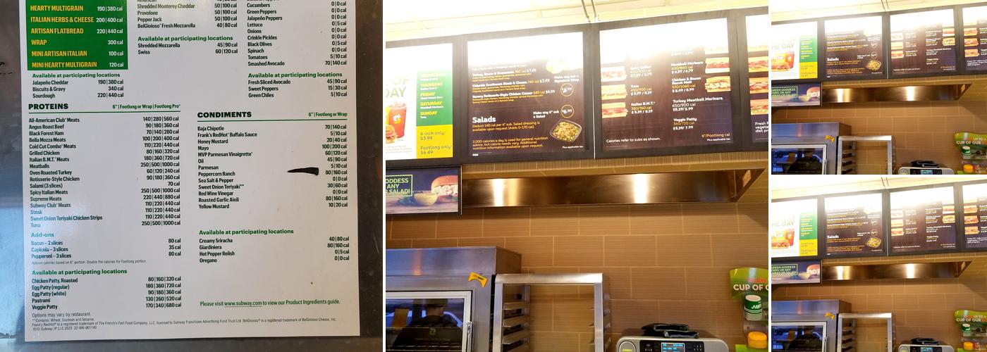Subway Menu