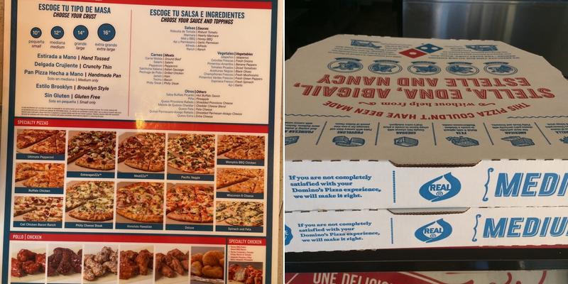 Domino's Pizza Menu