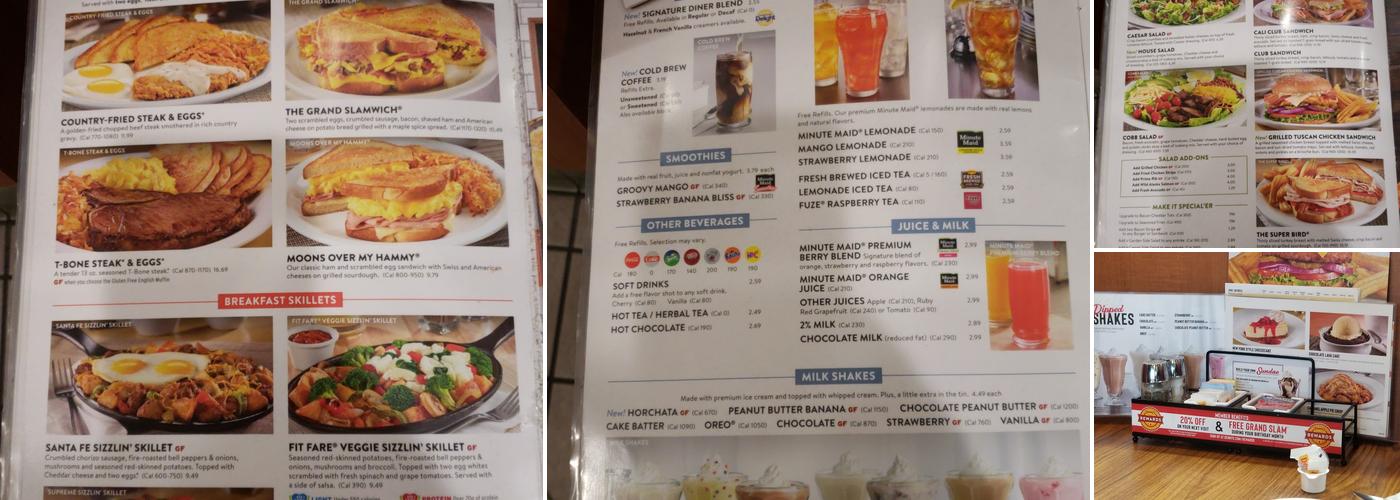 Denny's Restaurant Menu